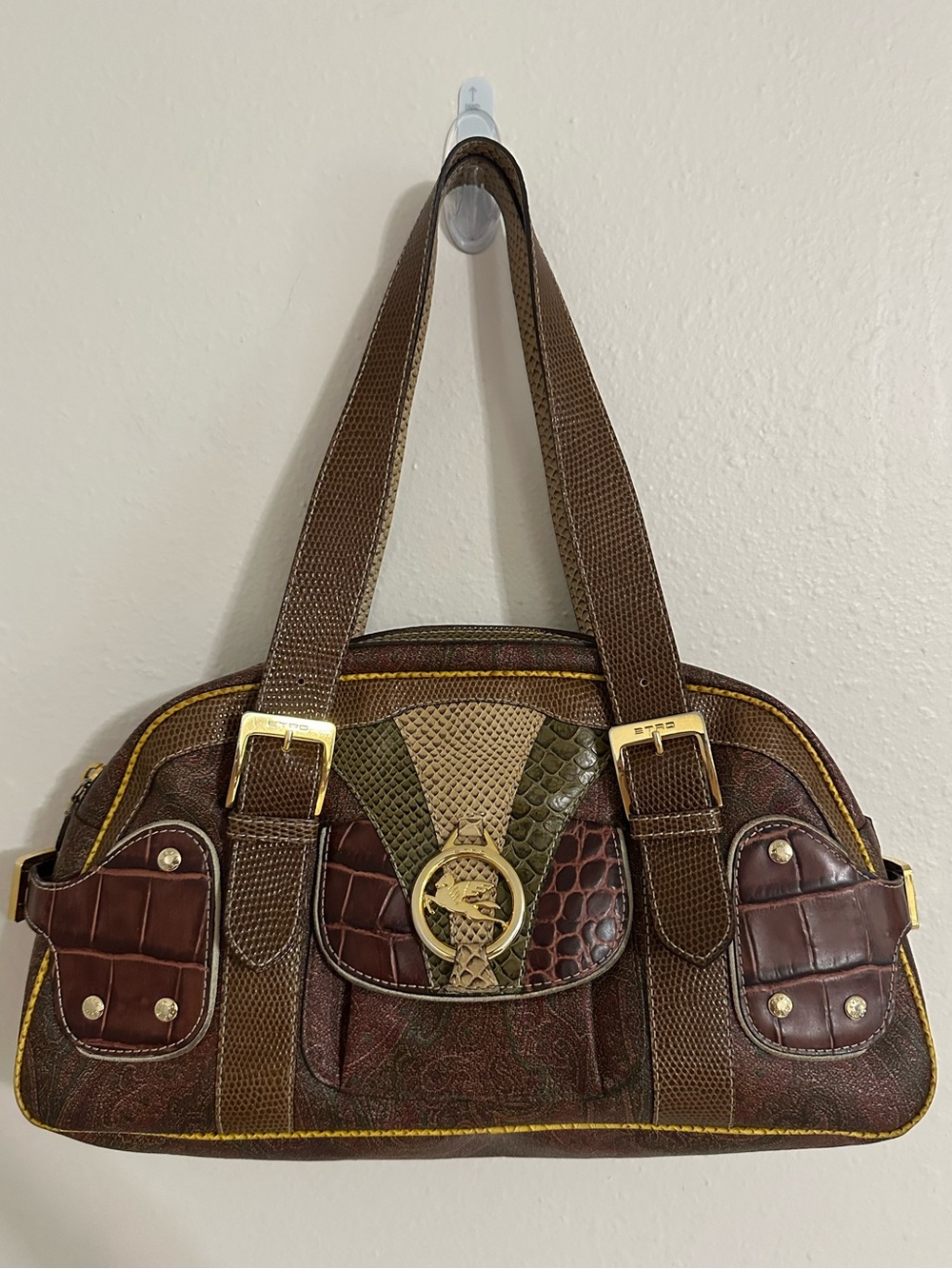 Vintage Y2K ETRO Milano Pegaso Paisley Handbag
